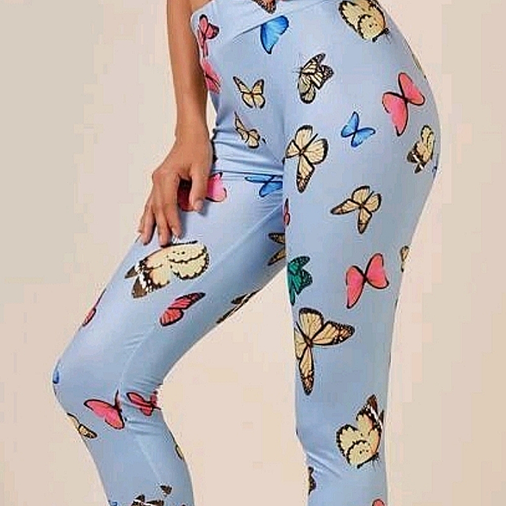 Shein Butterfly Print Leggings